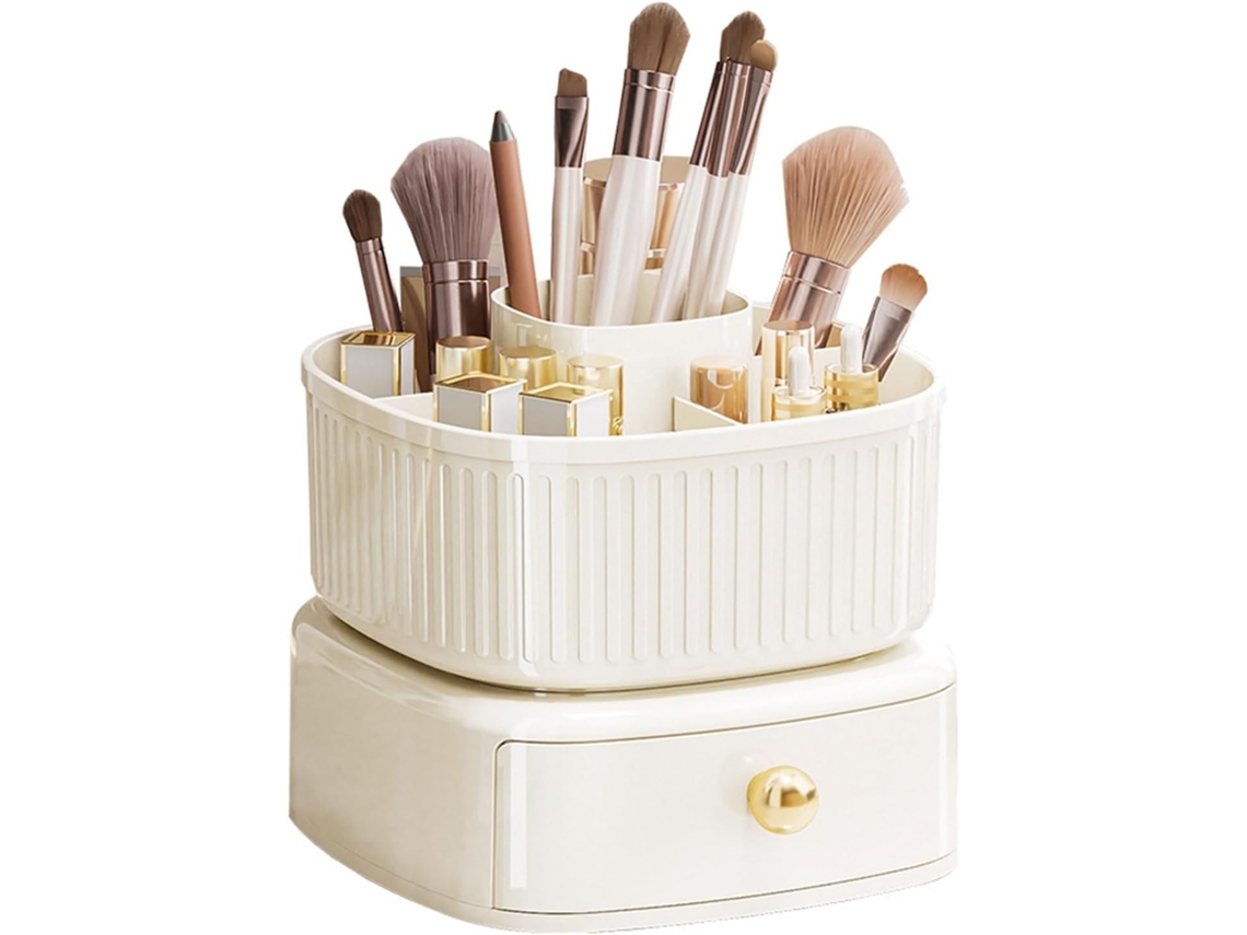 Organizador Giratorio De Gran Capacidad Para Brochas De Maquillaje De Escritorio.