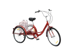Triciclo rojo para adultos, 6 marchas, capacidad de 120 kg, OEM rojo