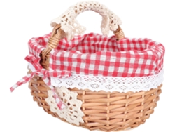 Cesta De Mano Roja Tejida, Fabricada En Material Sintético, Y De Fácil Limpieza, Para Hoteles Y Decoración
