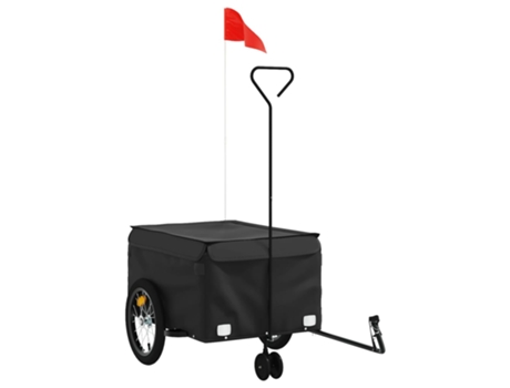 vidaXL Remolque para bicicleta hierro negro 45 kg