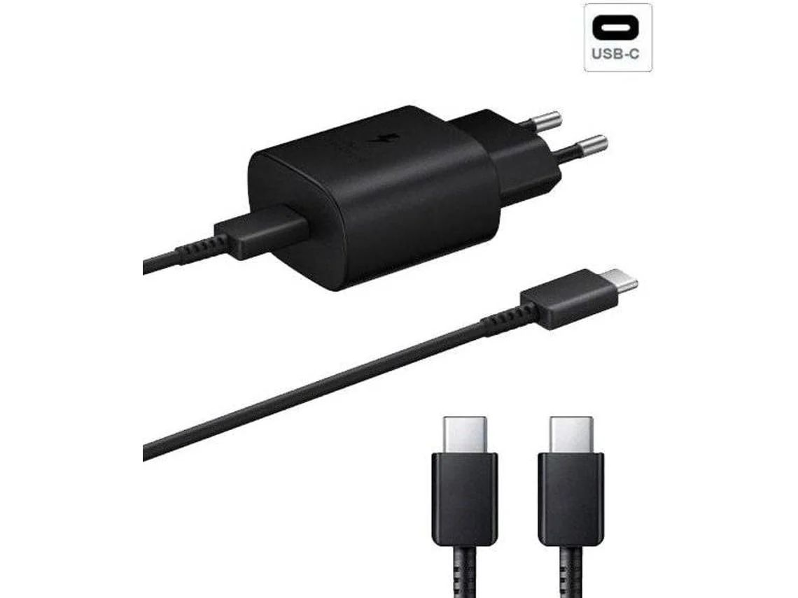 Kit Base de Cable de Carga Cargador Rápido para Samsung Universal 45W Usb-C Negro CUICH