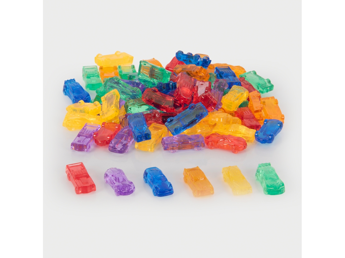 Juego de juguetes educativos Tickit de coches transparentes coloridos con 72 piezas