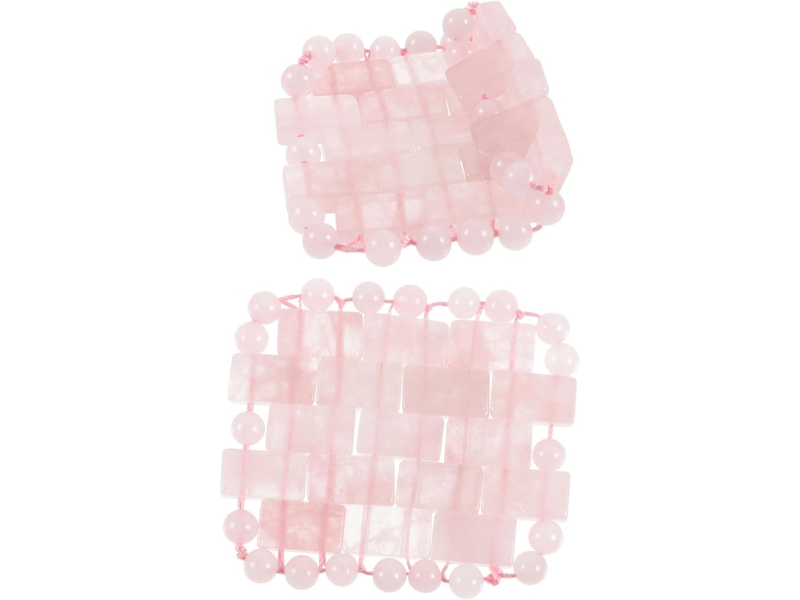 Mascarilla Ocular De Cuarzo Natural, Parches Calmantes De Cuarzo Rosa Para Compresas Frías Para Ojos Cansados.