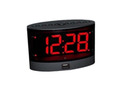 Despertador inalámbrico con vibración y agitador de cama para personas sordas o con discapacidad auditiva, volumen ajustable, 2 alarmas, recargable por USB.