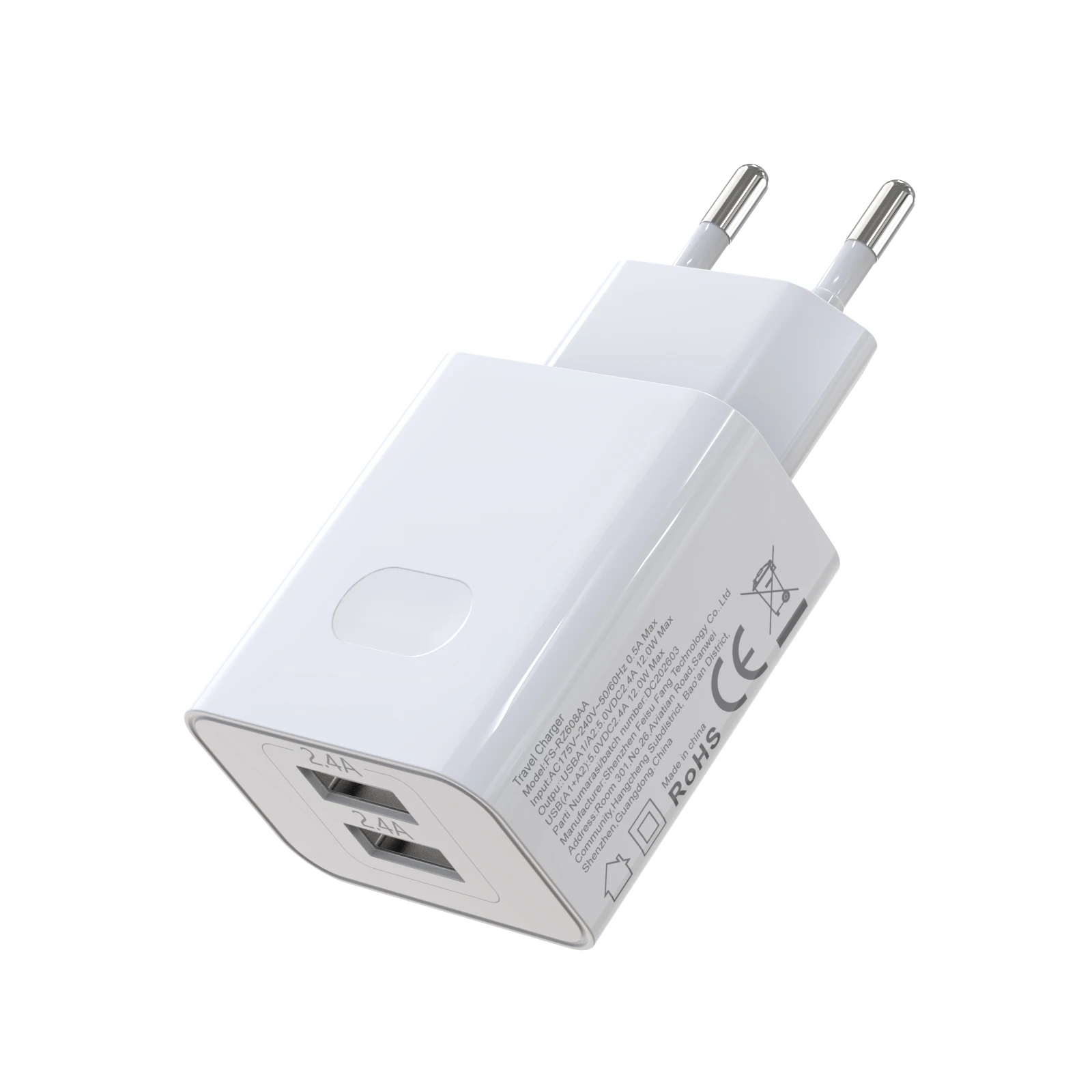 Cargador Usb-a (blanco) Con 2 Puertos Usb-a