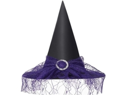 Sombrero De Bruja Vintage Halloween Para Mujer Con Veil De Encaje Transparente Suministros De Fiesta