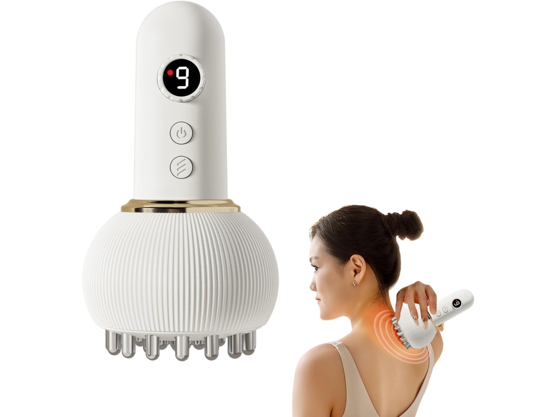 Masajeador de tejido profundo 4 en 1 para aliviar el dolor de ciática con calor y luz, 9 ajustes de temperatura, para espalda, cuello, piernas, brazos y abdomen (Aeuzwr)