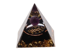 Orgonita con forma de pirámide de Baok, piedra curativa de 5 cm, energía positiva para meditación, chakra del zodíaco, generador de energía para Acuario.
