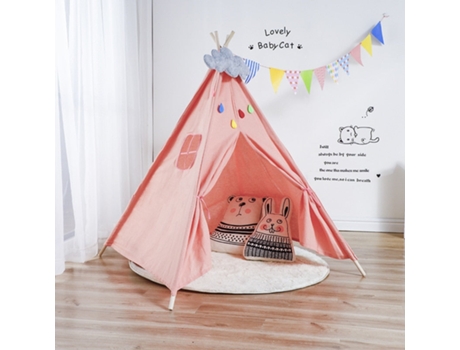 Tienda de Campaña Linda de La Historieta Del Tipi Del Juego Plegable Portátil Rosa - 1,35 M
