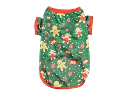 Kkpm-suéter Navideño Para Perro Con Patrón De Hombre De Jengibre Poliéster Cómodo Para Cachorro Gatito Verde Talla S
