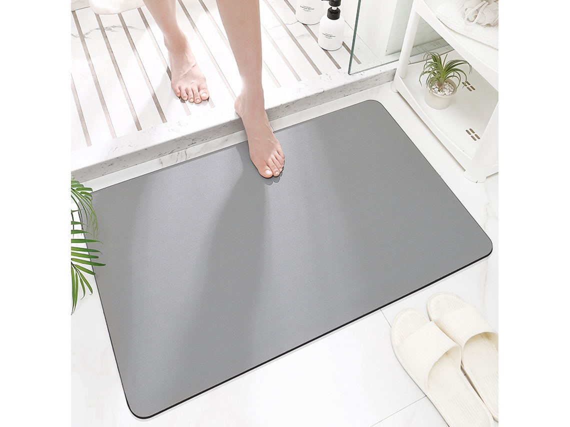 Alfombra de Baño LUUCOZK Antideslizantes Absorbentes Decoración Baño Secado Poliéster Gris (50x80cm)