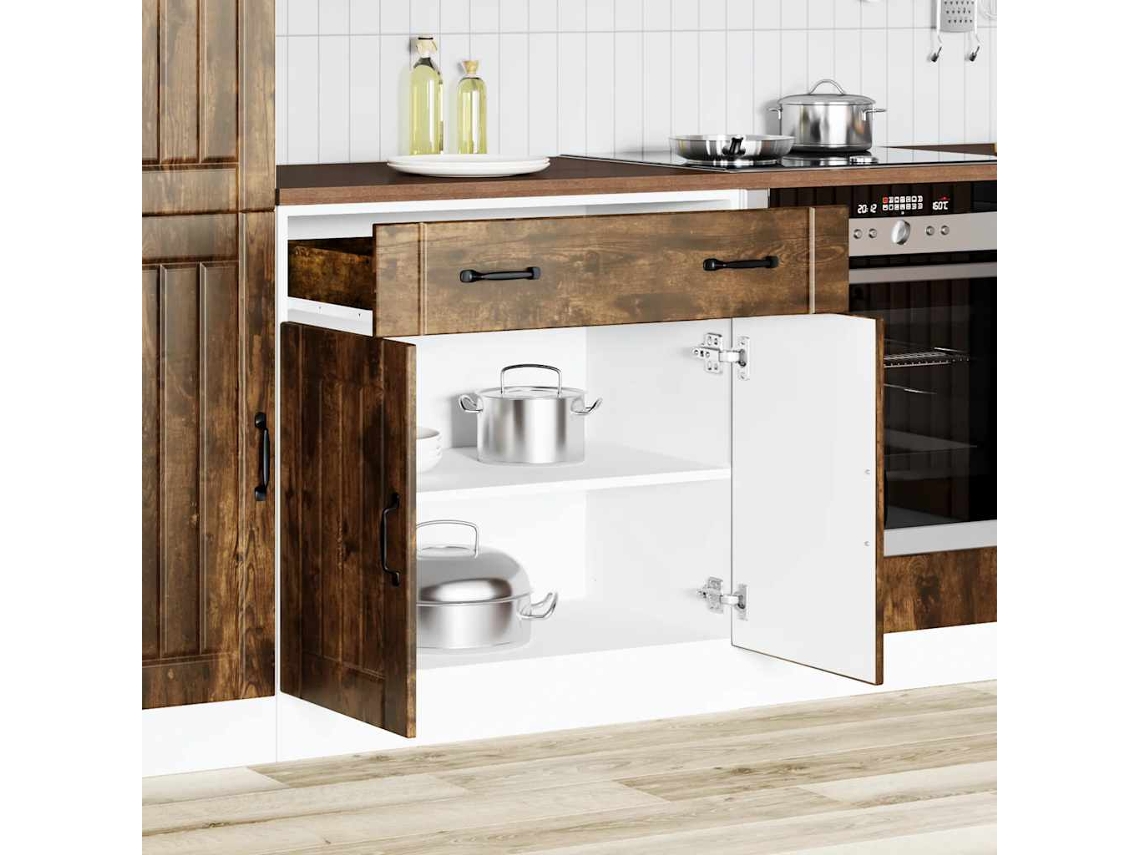 Mueble Bajo De Cocina Lucca Roble Ahumado