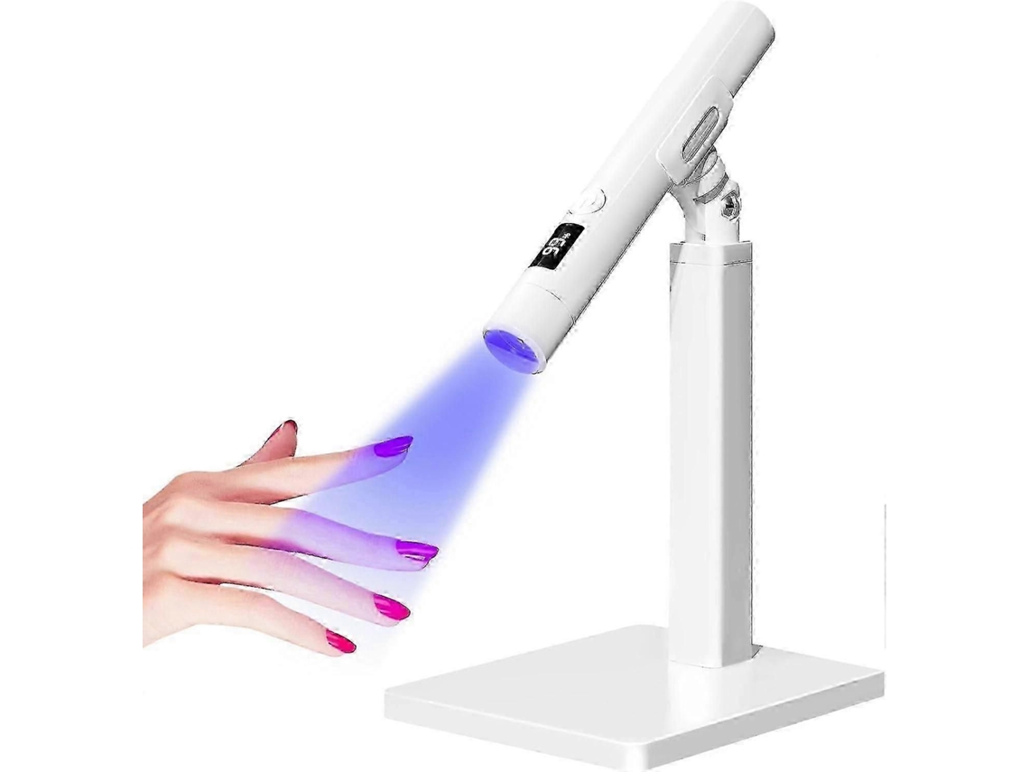 Mini lámpara UV para uñas, lámpara UV para uñas de gel, lámpara UV portátil con soporte, GOKOCO LED manos libres