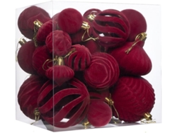 Bolas De Decoración Navideñas De Terciopelo | 36 Piezas De Adornos Flocados - Adornos Colgantes, Para