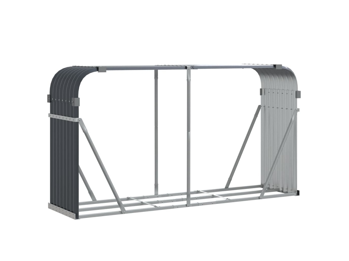 Leñero de acero VIDAXL galvanizado gris antracita (180x45x100 cm)