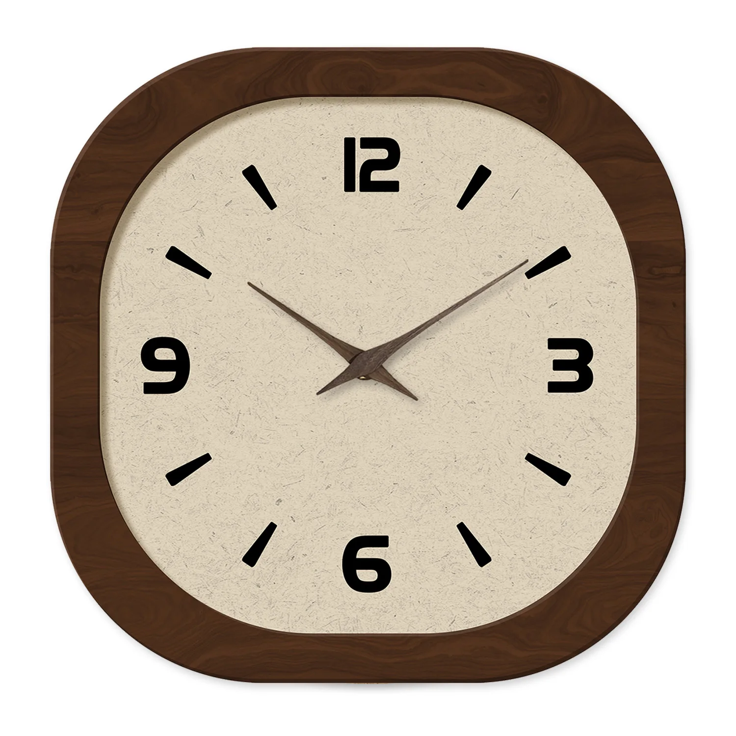 Reloj De Pared De Madera Con Diseño Simple Cuadrado De Porcelana De Cristal Crema Estilo Retro Francés (16 Pulgadas), Reloj De Cuarzo Silencioso