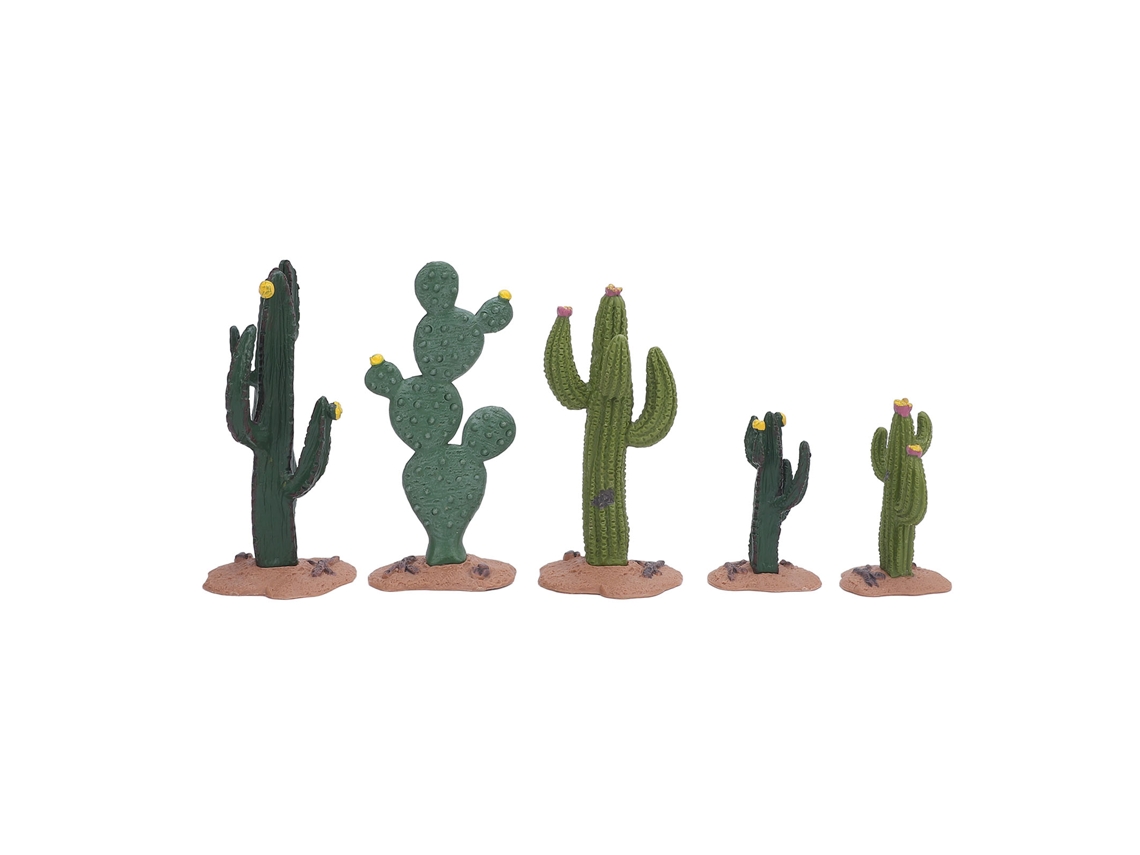 5 Peças Mini Cactos Artificiais Figurinas Simuladas Decorativas Para Mesa E Caixa De Areia