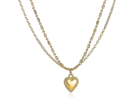Collar de doble capa para mujeres Golden exquisito colgante Cadena de clavícula Fashion Fashion