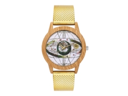 Reloj De Cuarzo Unisex Con Correa De Silicona Dial Redondo Grande Moda (oro)