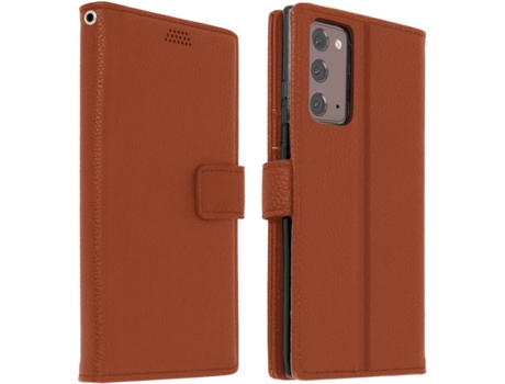 Funda Samsung Galaxy Note 20 AVIZAR Libro Cartera Marrón