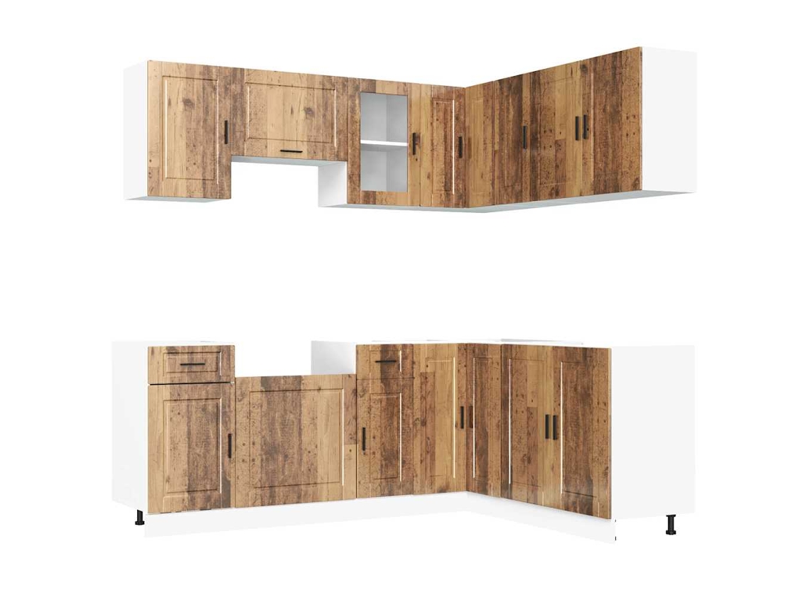 Conjunto de 11 gabinetes de cocina de madera antigua MAISON EXCLUSIVE