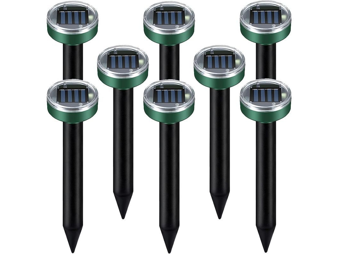 Repelente Solar Ultrasónico Para Roedores, Paquete De 8 Unidades. Repele Ratas, Marmotas Y Armadillos.