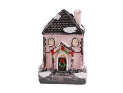 Casa Navideña De Resina Con Luz Led Cálida Para Regalos Navideños Infantiles, Decoración Y Manualida