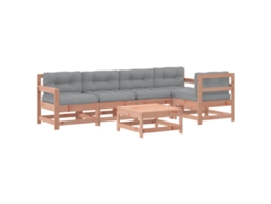 Maison Exclusive - Juego De Muebles Jardín 6 Pzas Y Cojines Madera Abeto Douglas