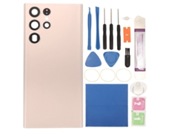 Cubierta Trasera De Cristal Impermeable Para Samsung Galaxy S22 Ultra S908, Con Lente De Cámara Y Cinta Adhesiva, Color Rosa