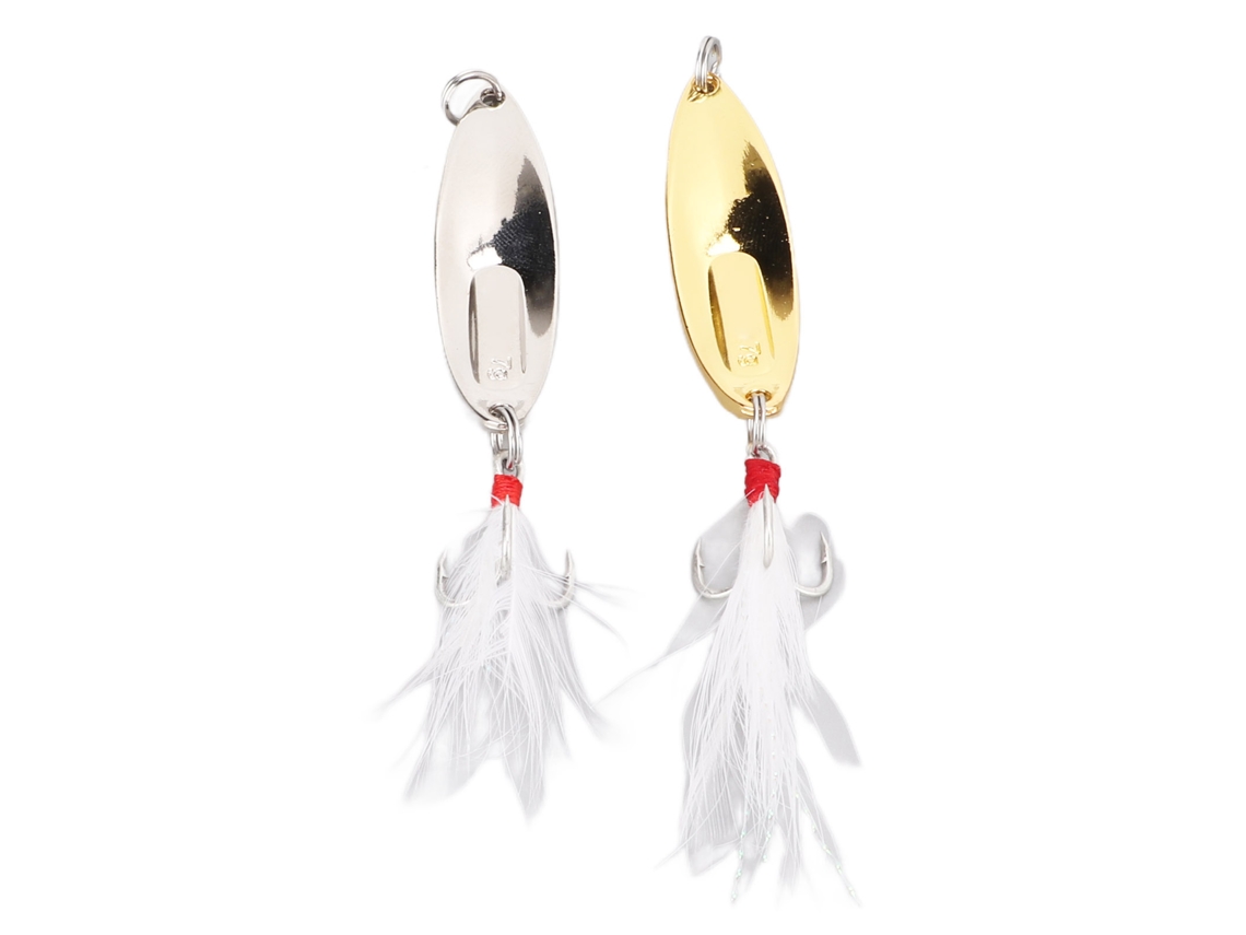 2 Piezas De Señuelos De Pesca Luminosos De Metal Duro Con Anzuelos Triples Para Bass, Trout Y Salmon De 7g
