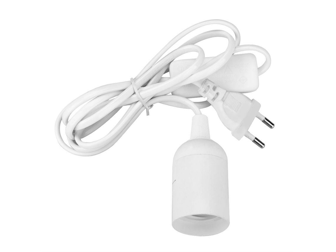 JILLIOPER Portalámparas E27 para lámpara colgante, lámpara colgante con interruptor de encendido y apagado, portalámparas plug and play, cable compatible con bo