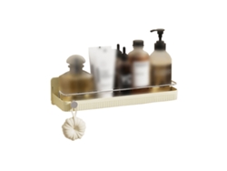 Estante de pared para baño, no requiere taladro, blanco/crema