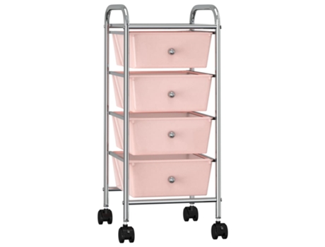 Carrito de almacenaje portátil 4 cajones plástico rosa MAISON EXCLUSIVE