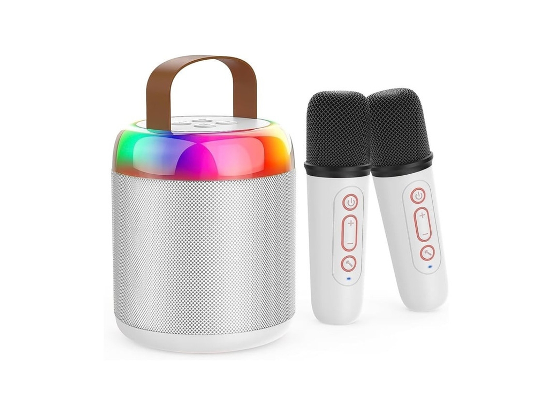 Máquina de karaoke con 2 mini micrófonos inalámbricos de karaoke, micrófono de audio multifunción portátil Bluetooth 5.3 para adultos y niños Yizhood