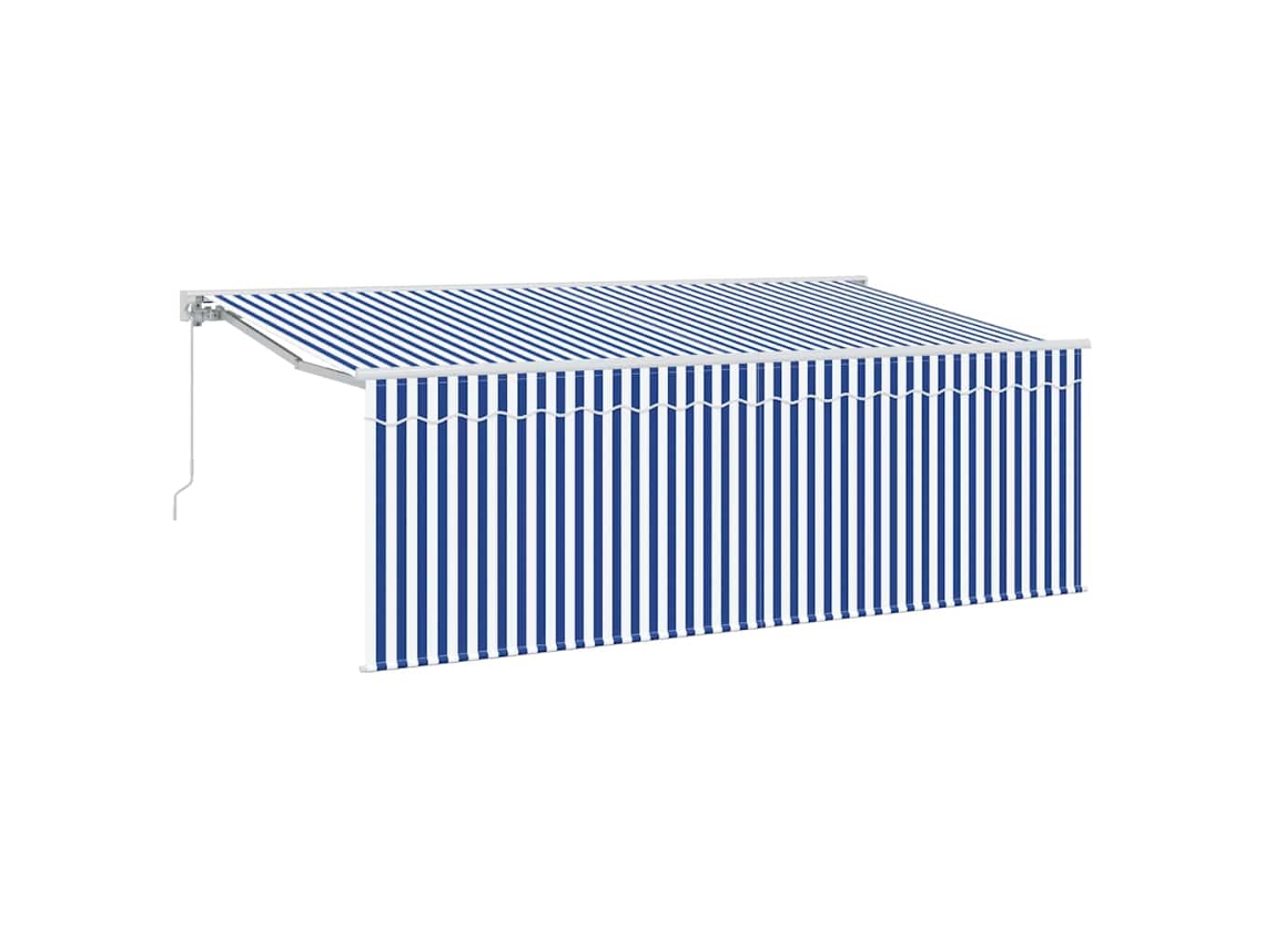 Maison Exclusive - Toldo Retráctil Manual Azul Y 400 X 200 Cm Poliéster Y Aluminio