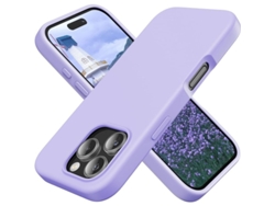 Capa de silicone para iPhone 16 Pro Max, 6.9'', ultra fina, proteção anti choque, lilás
