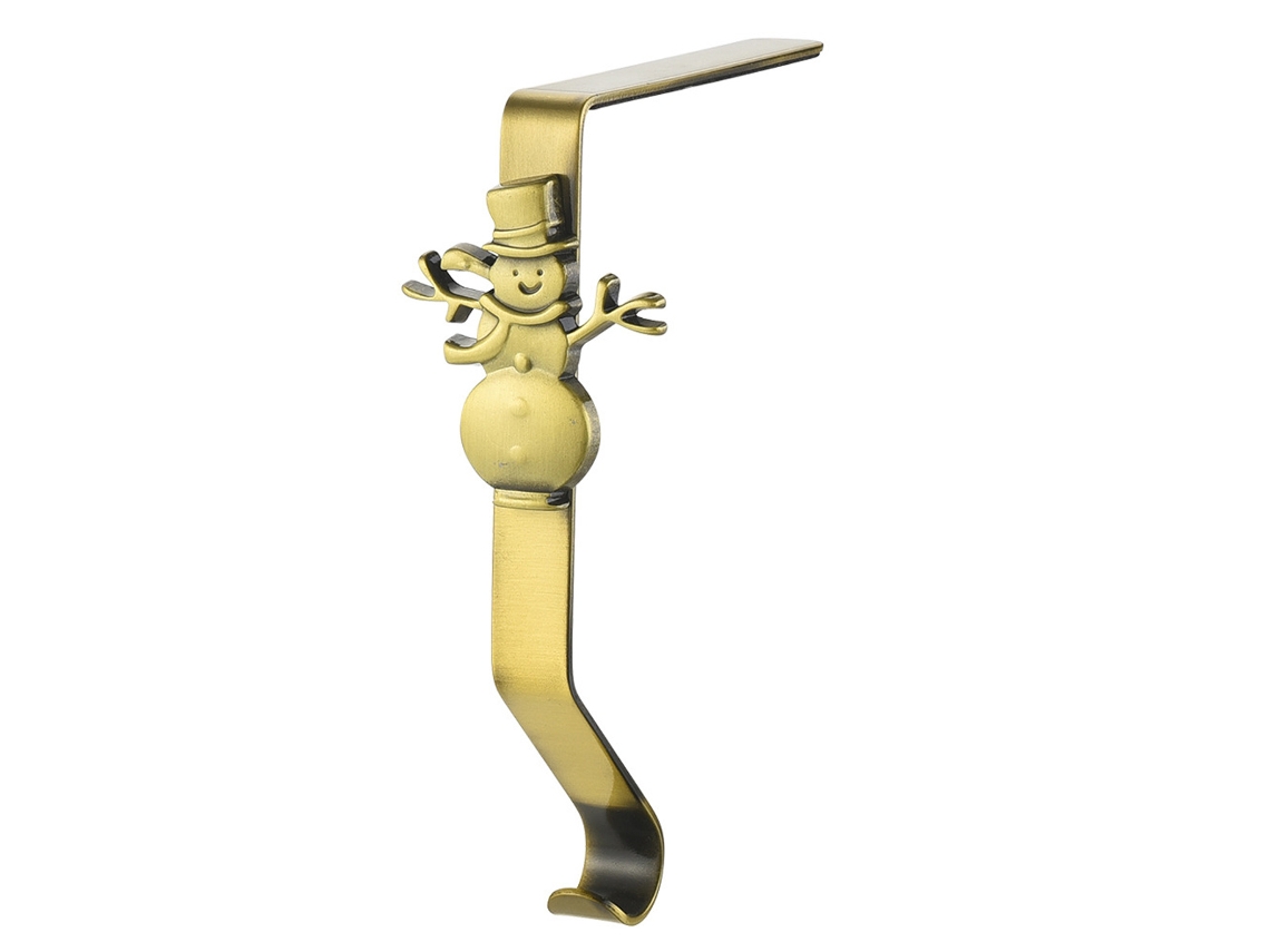 Soporte metálico para medias navideñas, accesorio brillante para chimenea TRUYUETY