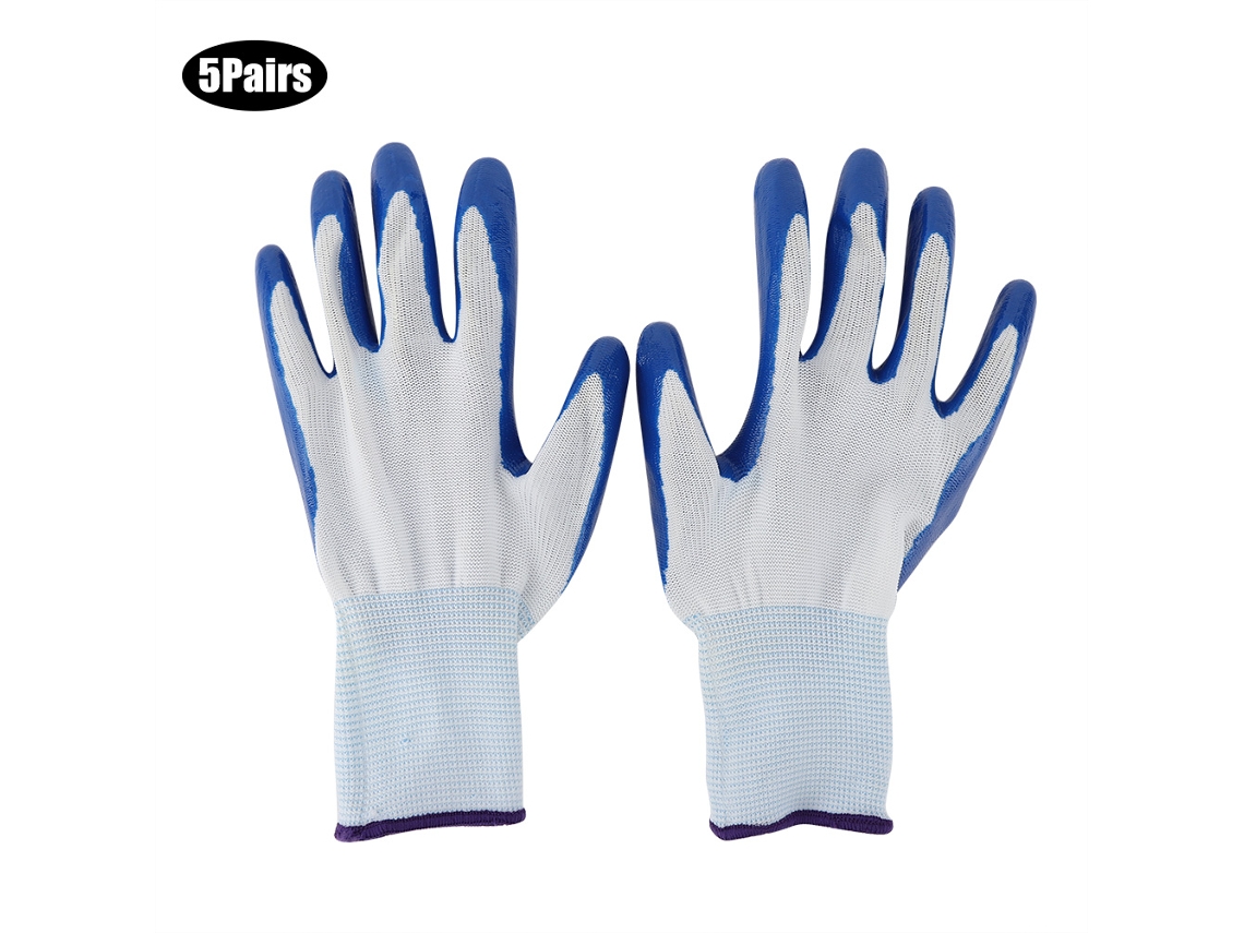 5 pares de guantes de jardinería transpirables, antideslizantes y resistentes al desgaste