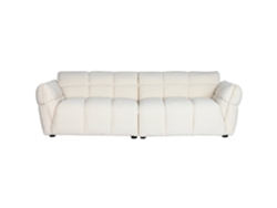 Sofa Poliester Madera Bucle Blanco 260x108x82cm