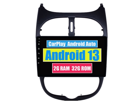 Autoradio Multimedia ROVERONE para Peugeot 206 1998 - 2012 CarPlay Android Coche Radio Bluetooth Navegación