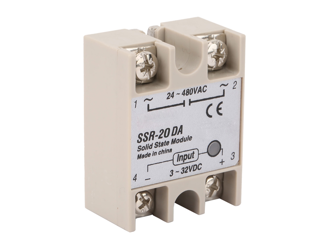Módulo De Relé De Estado Sólido Ssr-20da, Control De Cc 3-32v A Ca 24-480v Y 20a