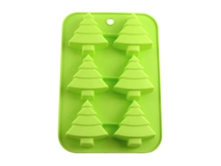 Molde para hornear de silicona de 6 cavidades, molde para pastel con forma de árbol de Navidad, molde para chocolate, molde para jabón hecho a mano, herramienta antiadherente para hornear fiestas.