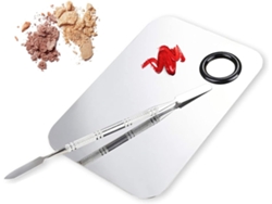 Paleta Mezcladora De Acero Inoxidable Con Espátula, Para Base De Maquillaje.