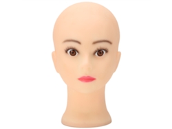 Cabeza De Maniquí Calva De Pvc Para Exhibición De Pelucas Y Maquillaje.