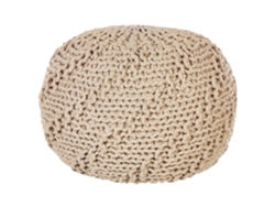 Puf decorativo BELIANI Priene de Algodón Beige 50x50x35