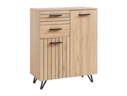 Aparador Noppen con 2 puertas y 2 cajones 100x80x38 cm Aspecto Roble [EN.CASA]