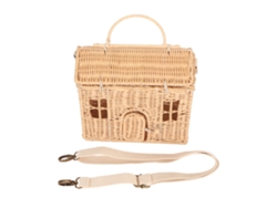 Bolso De Ratán Tejido A Mano Con Forma De Casa Y Correa Ajustable, Ideal Para La Playa, Viajes Y El Día A Día.