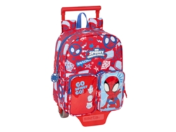 Mochila escolar con ruedas Spider Man Rescue (poliéster 300d rojo)
