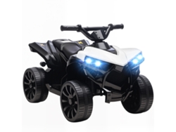 Quad eléctrico infantil de 6 V con música y faros LED, color blanco, 70x42x45