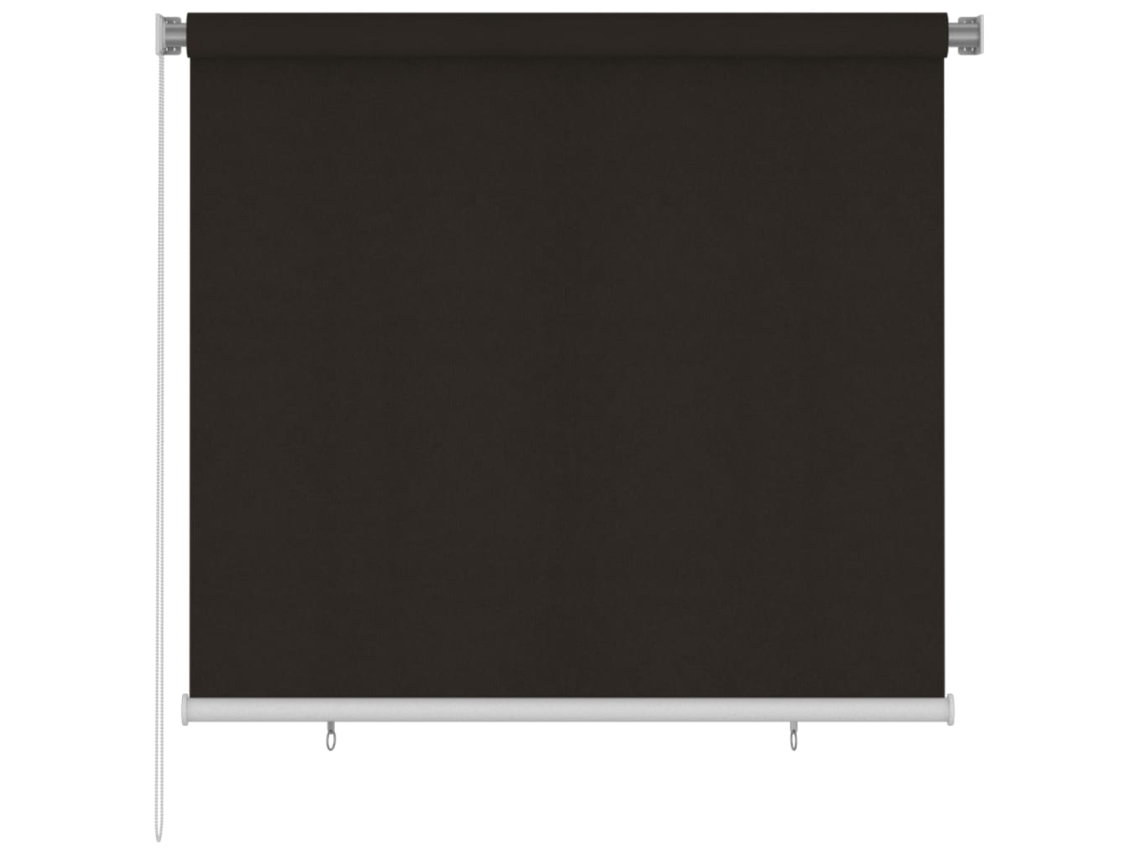 vidaXL Persiana enrollable de jardín HDPE marrón 160x140 cm